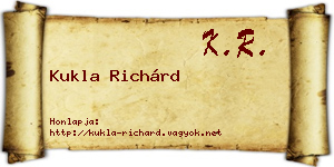 Kukla Richárd névjegykártya